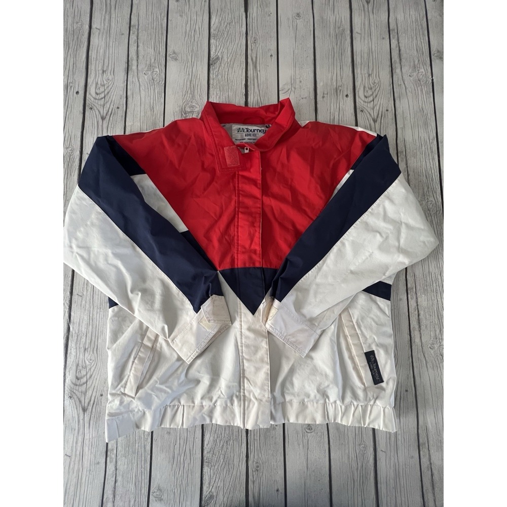 Tourney Gore Tex Jacket Women's Large Color Block 90s Retro Windbreaker Zip Golf